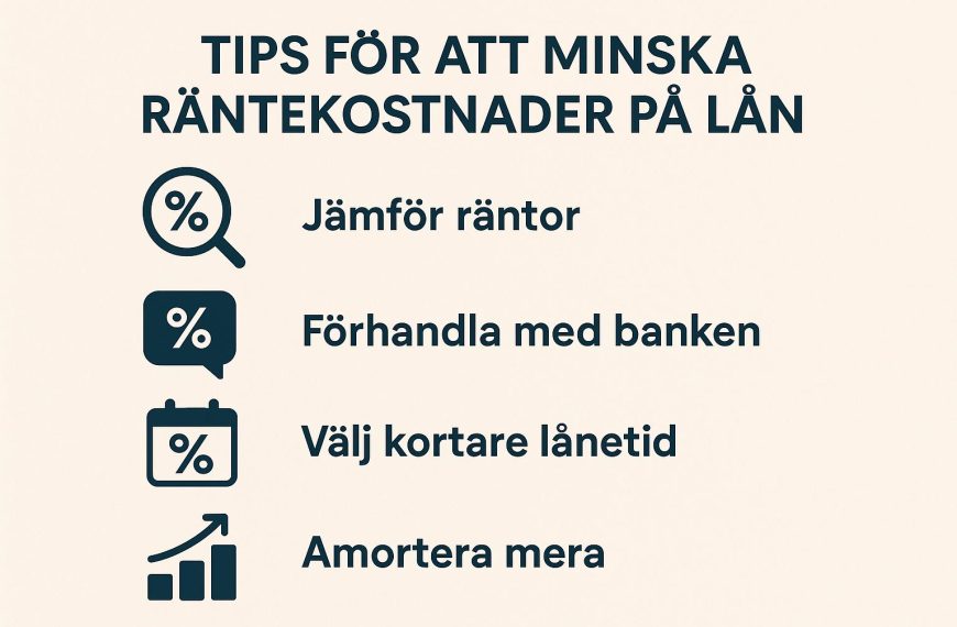 Tips för att minska räntekostnader på lån