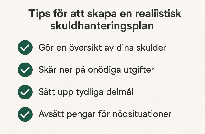 Tips för att skapa en realistisk skuldhanteringsplan