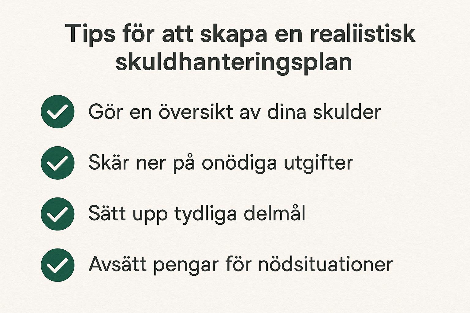 Tips för att skapa en realistisk skuldhanteringsplan