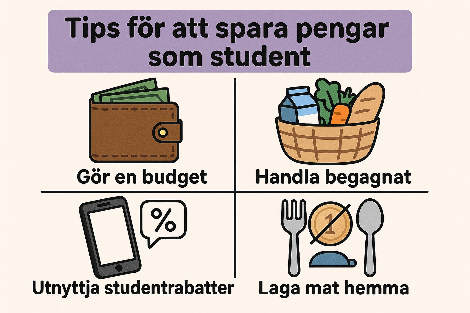 Tips för att spara pengar som student