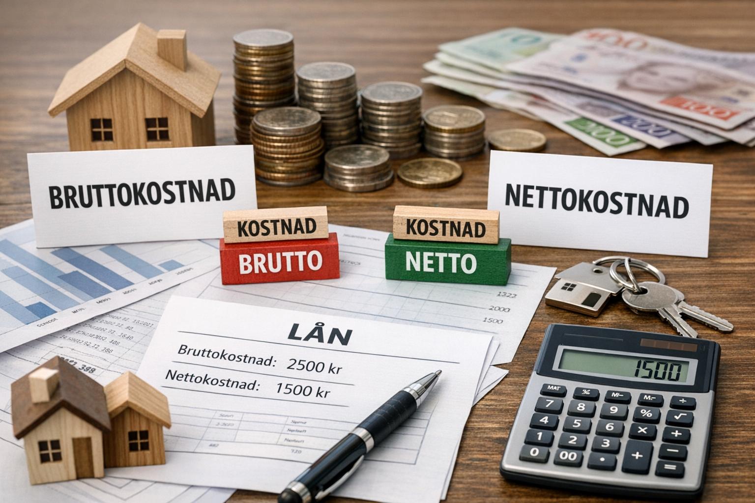 Vad är skillnaden mellan brutto- och nettokostnad på lån?