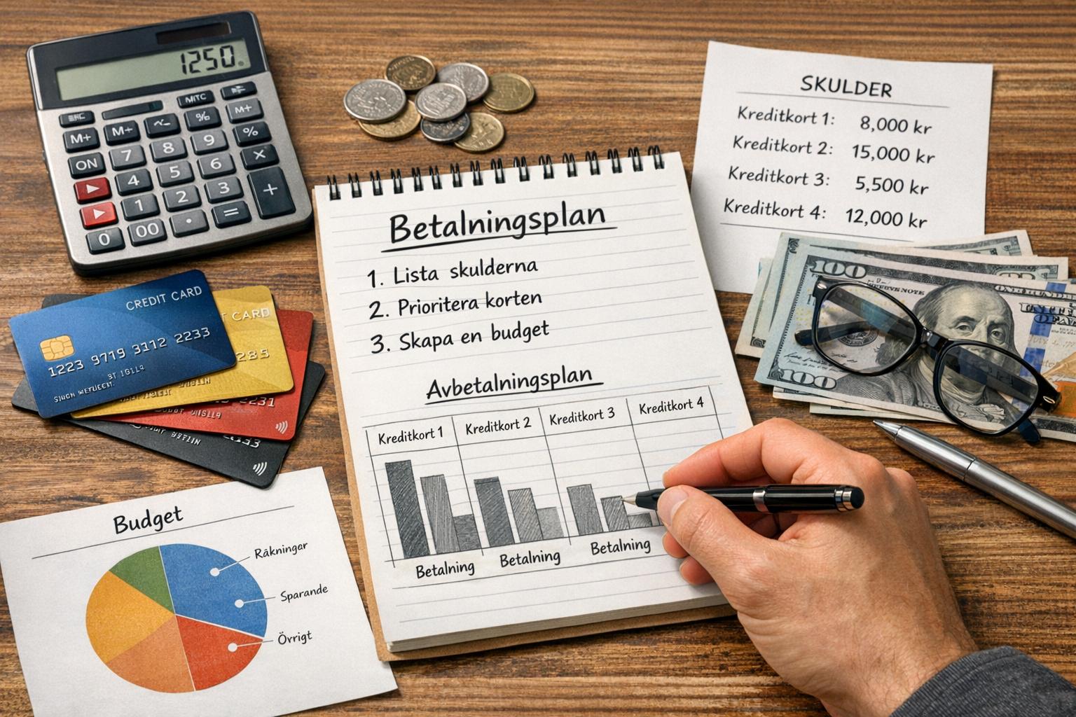 Hur du skapar en betalningsplan vid flera kreditkort